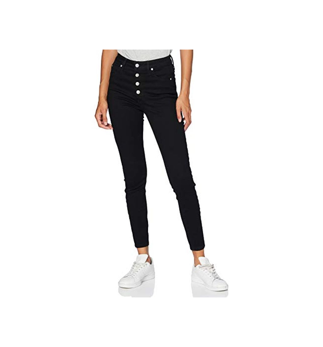 Fashion Calvin Klein High Rise Super Skinny Ankle Vaqueros Straight, Negro