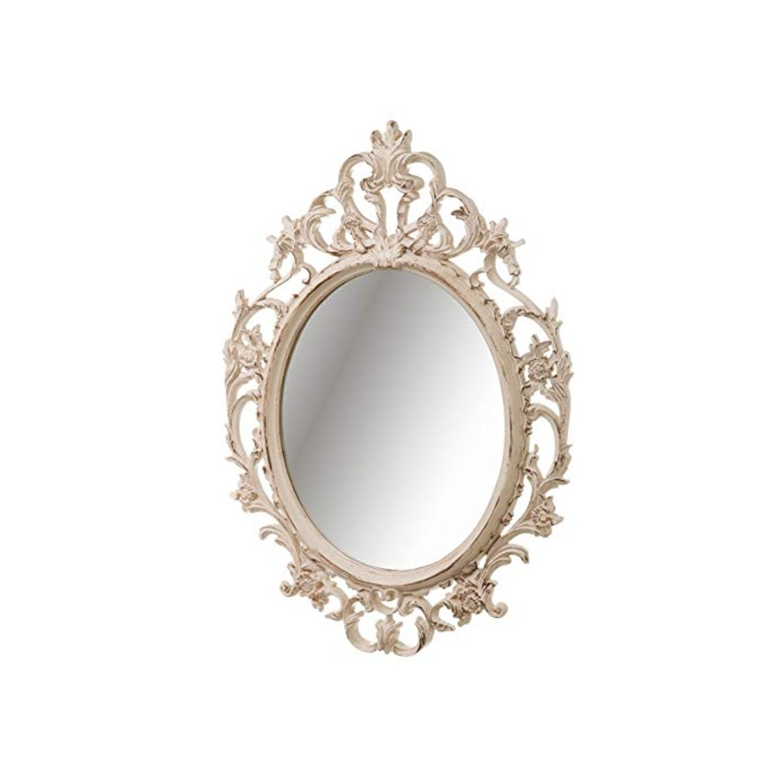 Social Espejo Cornucopia de plástico Beige clásico para salón de 70 x 50