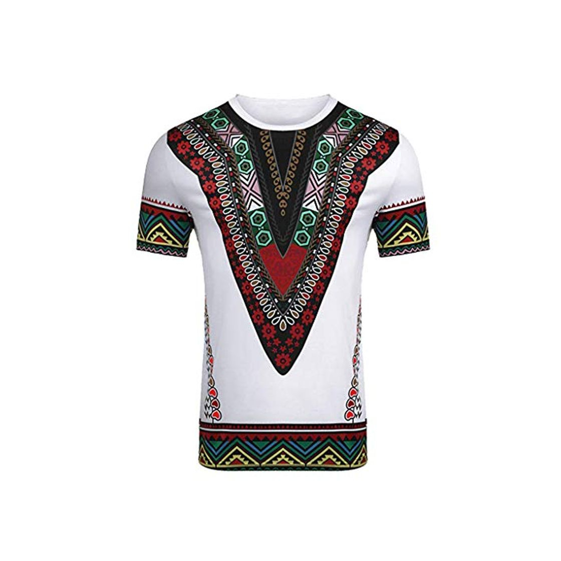 Fashion YWLINK Hombre Estilo Nacional Moda Impresa Africana Camiseta Manga Corta Camisa Informal