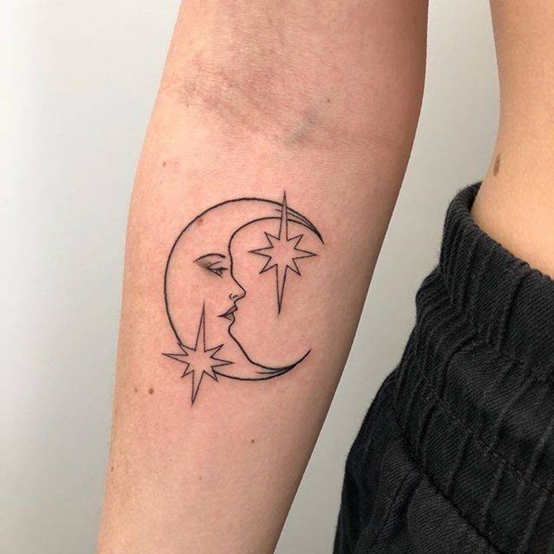 Fashion Tatuagem de Lua