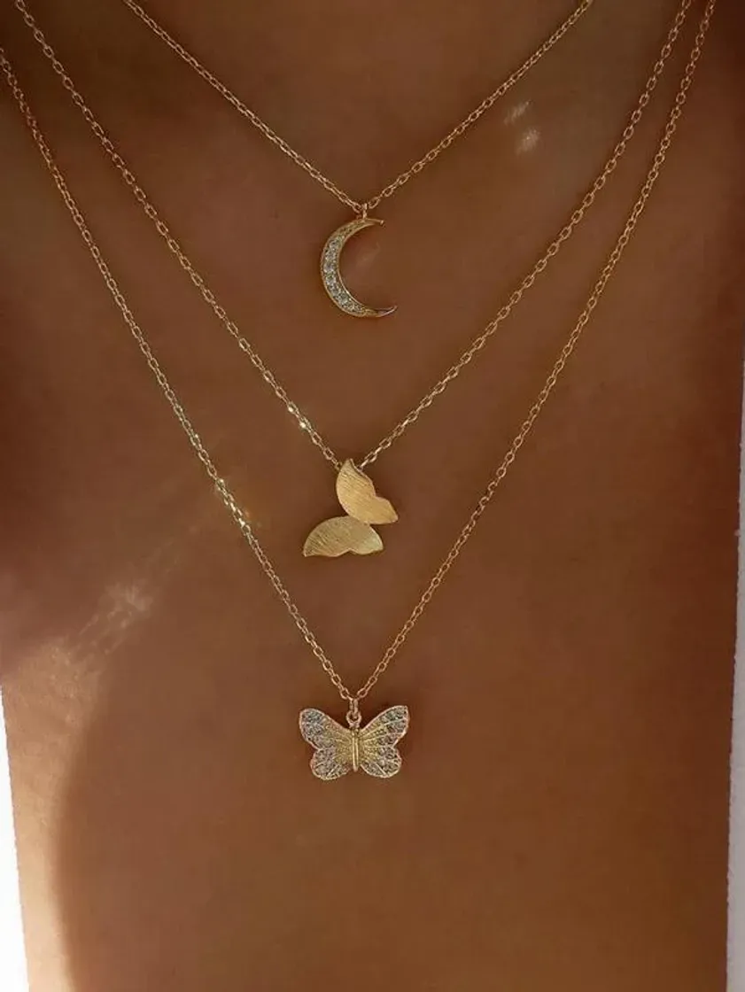 Social Butterfly Charm Layered Necklace | SHEIN Usa