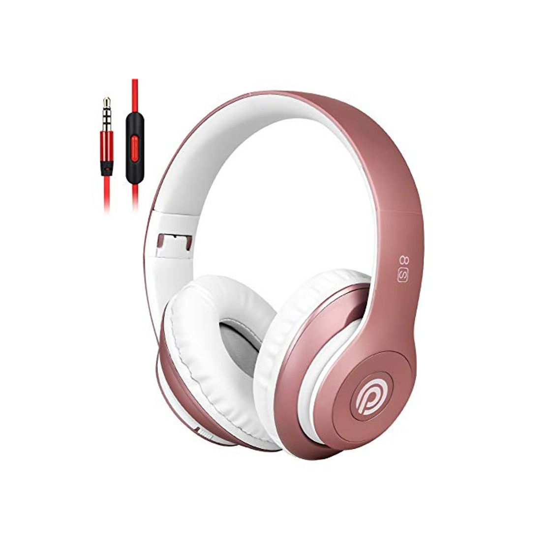 Social 8S Auriculares Inalámbricos, Audífonos Inalámbricos Bluetooth Plegables HiFi con Micrófono Incorporado y
