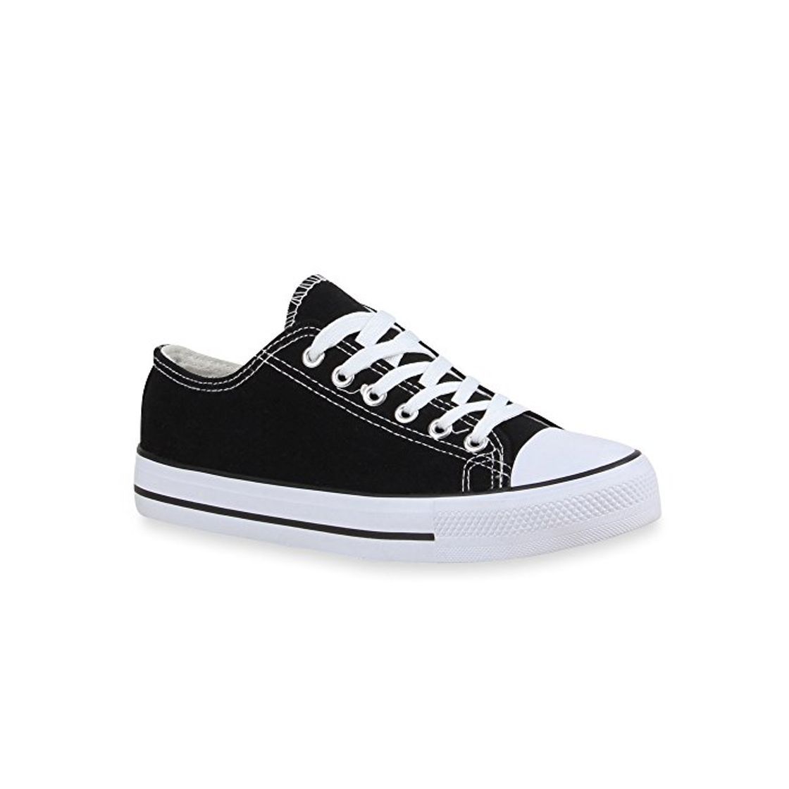 Moda Stiefelparadies Mujer zapas caña Baja 38778 Negro 37 Flandell