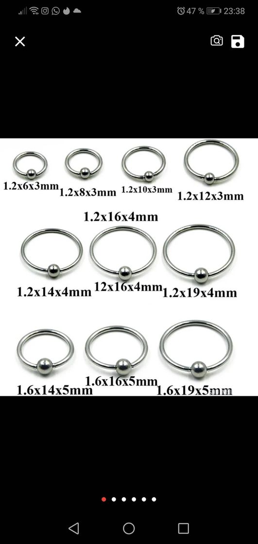 Productos Piercing con bola