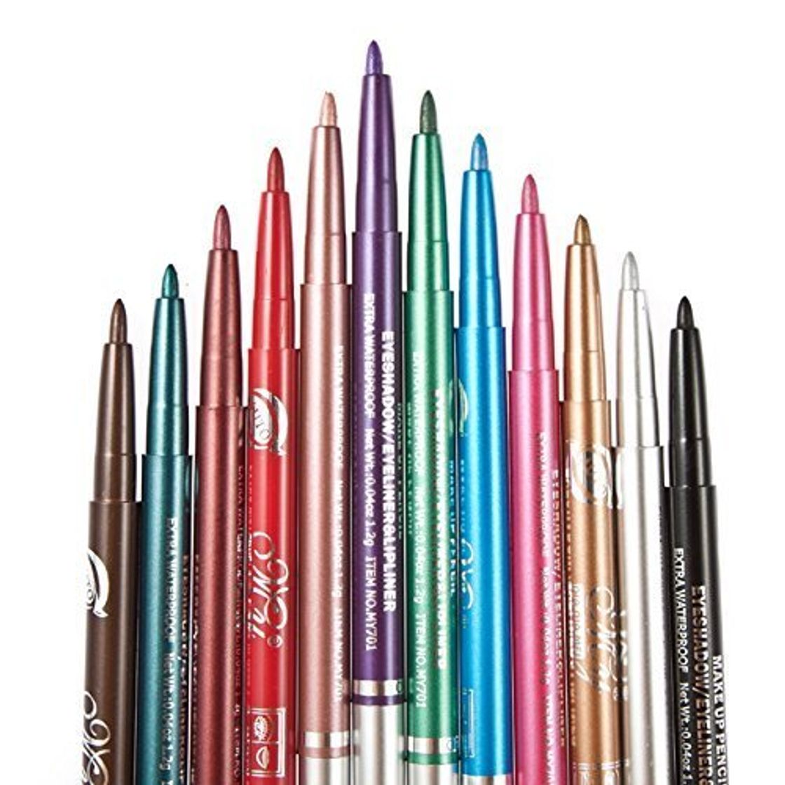 Social 12 Colores Delineador de ojos Eyeliner de color prueba de agua Eye