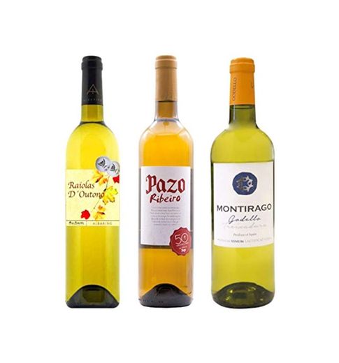 Vinos blancos gallegos - Lote de 3 vinos albariño, ribeiro y monterrei