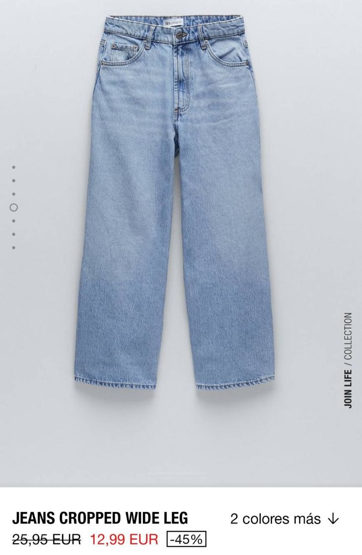 Fashion Jeans Cropped Wide Leg Zara