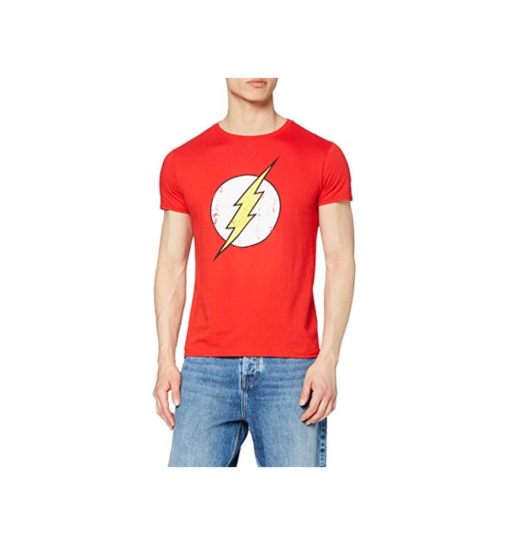 Fashion DC Comics - Camiseta de Flash con cuello redondo de manga corta