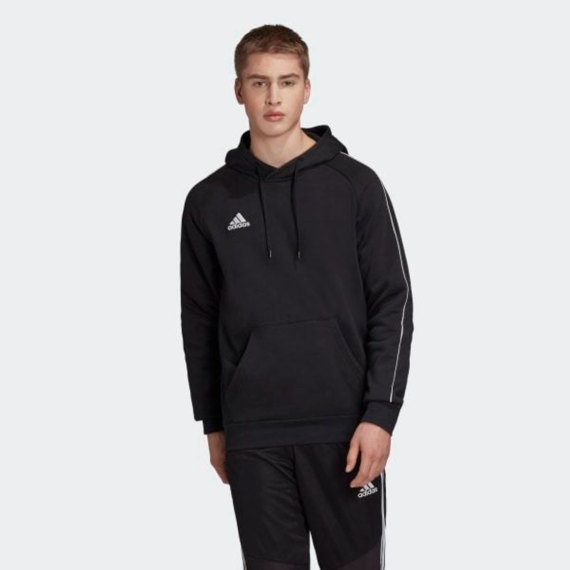 Social adidas Core18 Hoody Sudadera con Capucha, Hombre, Negro