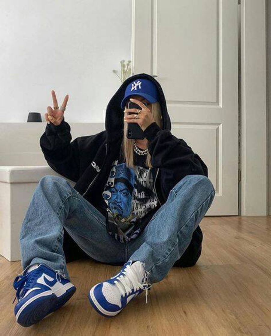 Social New Look 915 Bleach Mom Vaqueros, Dark Blue, 38