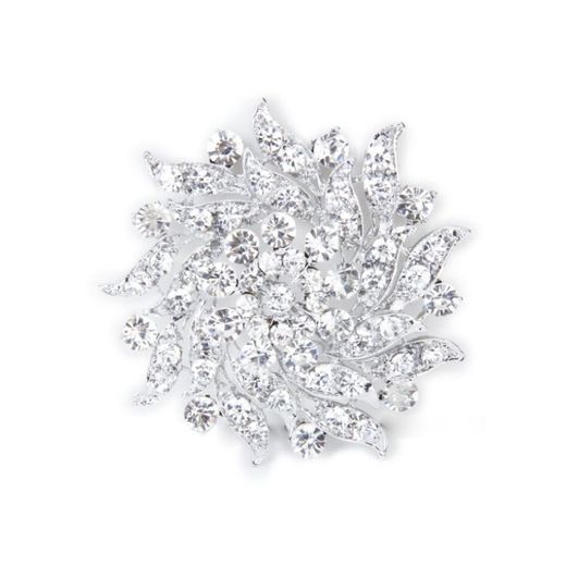 Ramo De Flores Broche Pin Pasador Cristal Diamante Imitacion Para Novia Boda