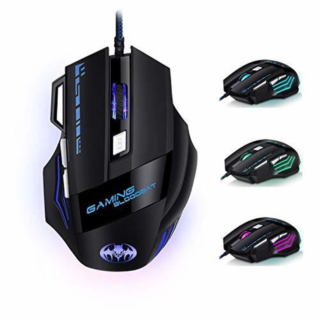 Electronic Ratón Gaming - iAmotus Ratón Gaming Óptico[6800 DPI Ajustable] Ratón Gamer Con