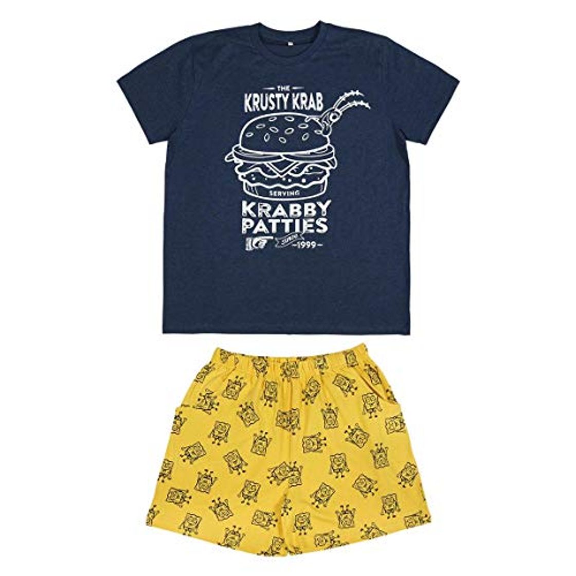 Social Cerdá Pijama Hombre Corto Bob Esponja de Color Azul Náutico Juego