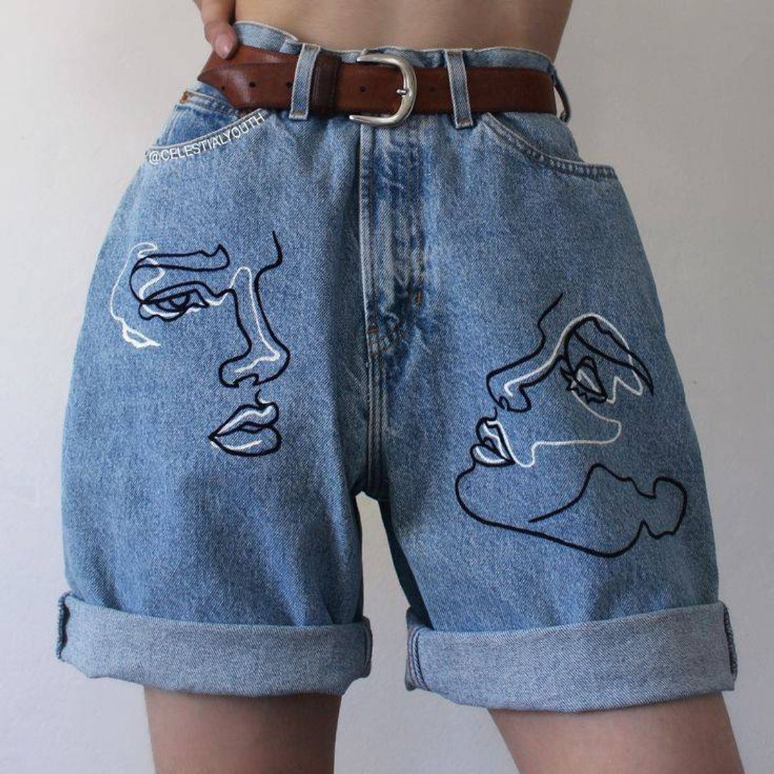 Moda Short indie personalizado (arte de linha)