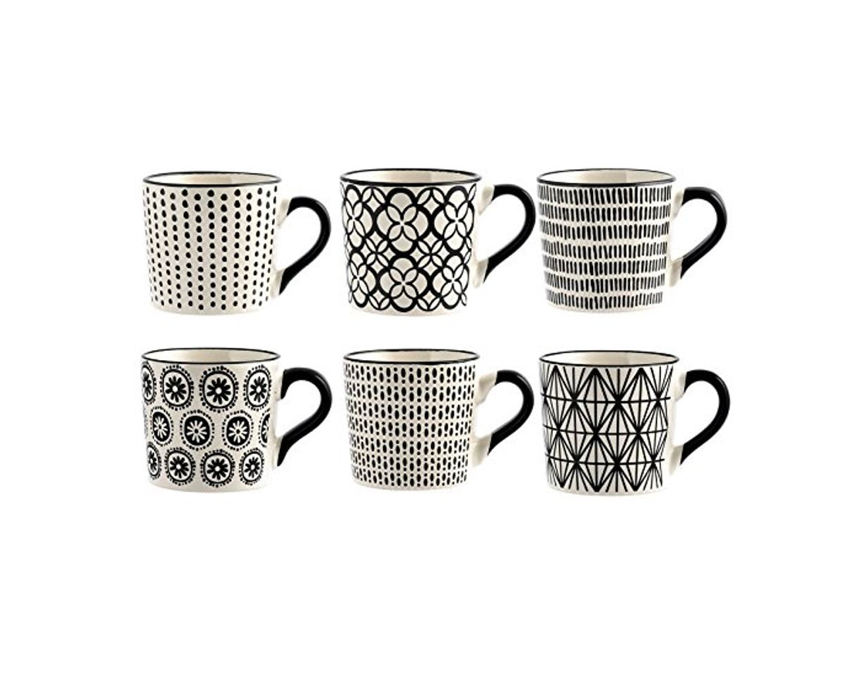 Categoría de hogar H&H Vhera Juego 6 Tazas Té, Stoneware, Blanco