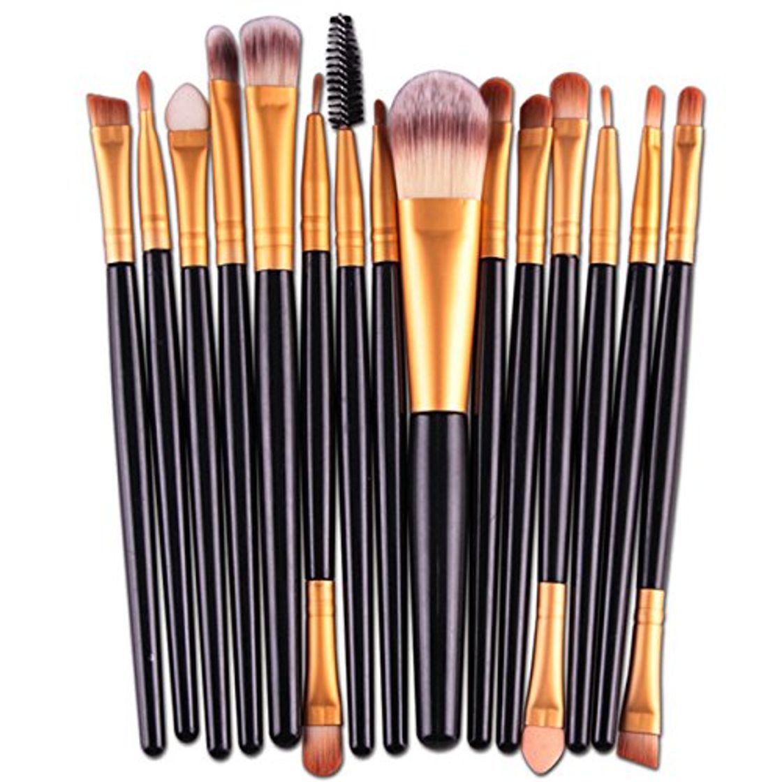 Product 15pcs Makup Brushes Set Tools Kit de maquillaje y aseo Kit de maquillaje de marca Pincel Maleta De Maquiagem 7colors a Black Gold