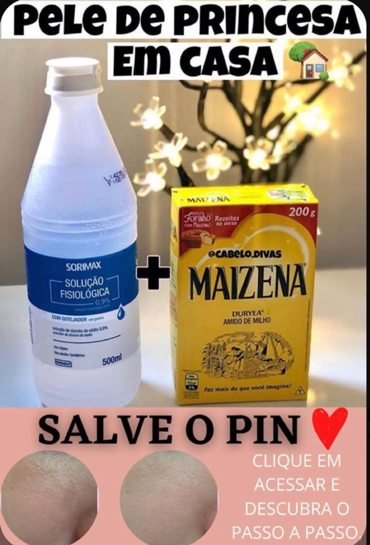 Product Máscara caseira com maisena e soro fisiológico 