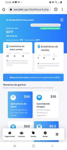 Ei, entrei em uma rede chamada EarnCashTo e ganhei $ 25,00!  Você é pago para testar novos aplicativos gratuitos e postar nas redes sociais.  Inscreva-se com o meu link para um bônus de inscrição instantâneo de $ 
https://socialet.xyz/8412123694210