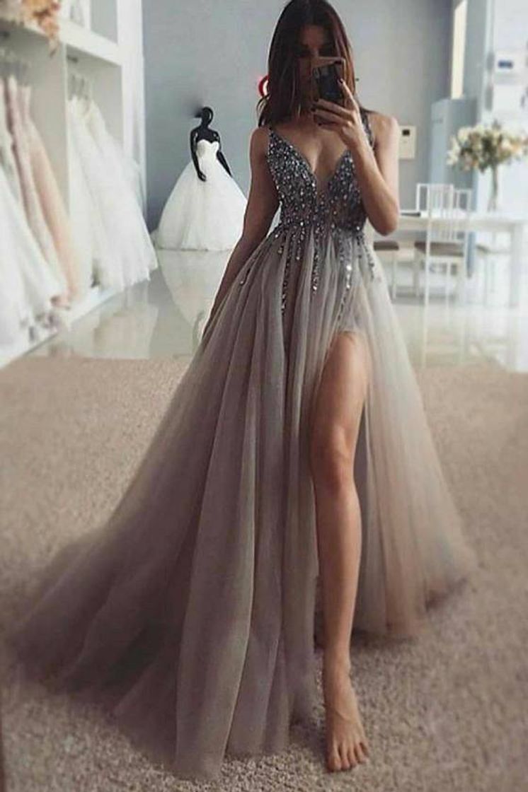 Social Vestido bege com brilho