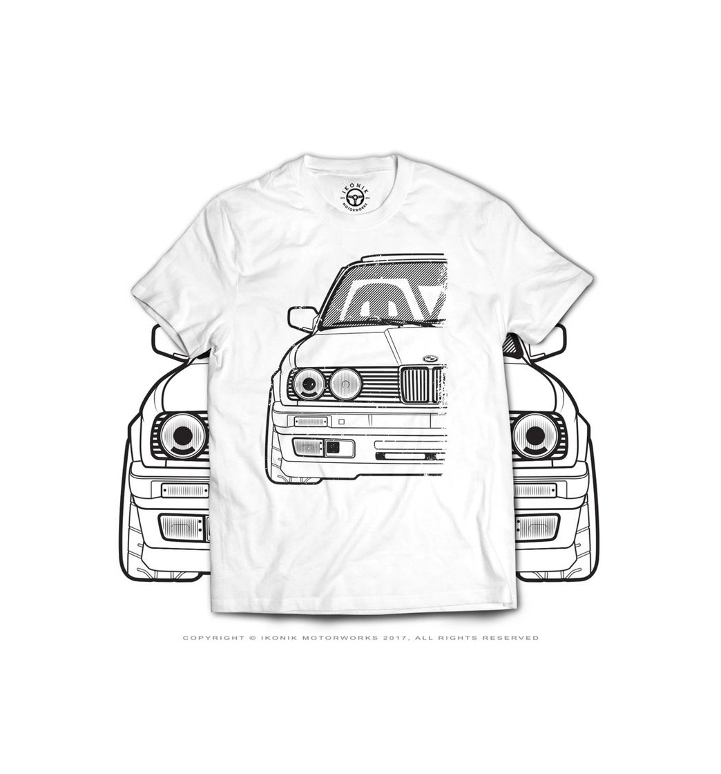 Fashion BMW E30 Late Front and Back Gray Classic Tee – Ikonik Motorworks