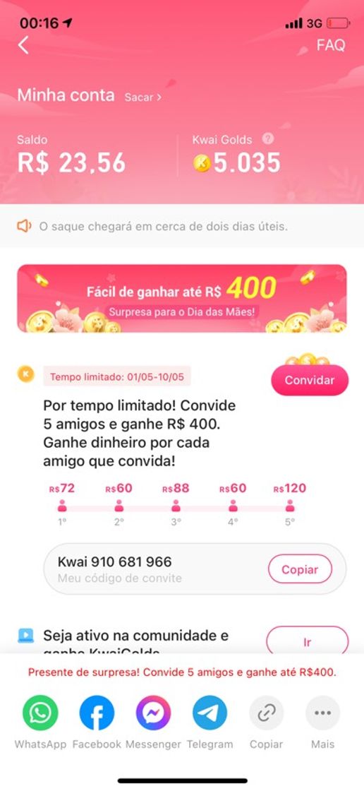 Moda Meu código : Kwai910681966