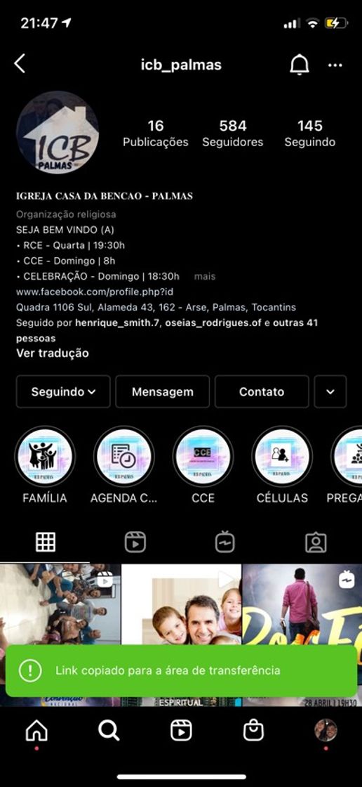 Moda Instagram igreja 