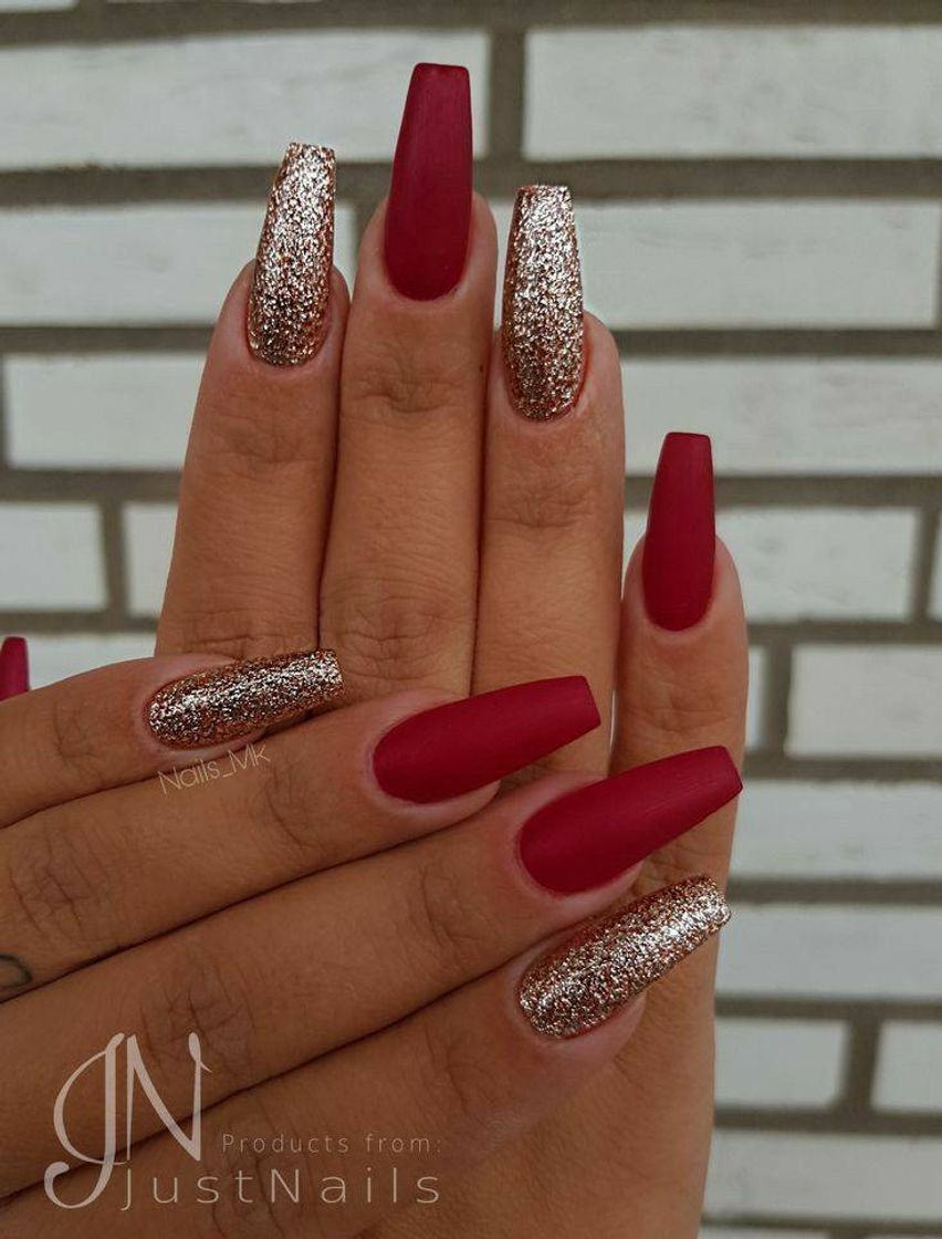 Fashion unhas glitter vermelho 