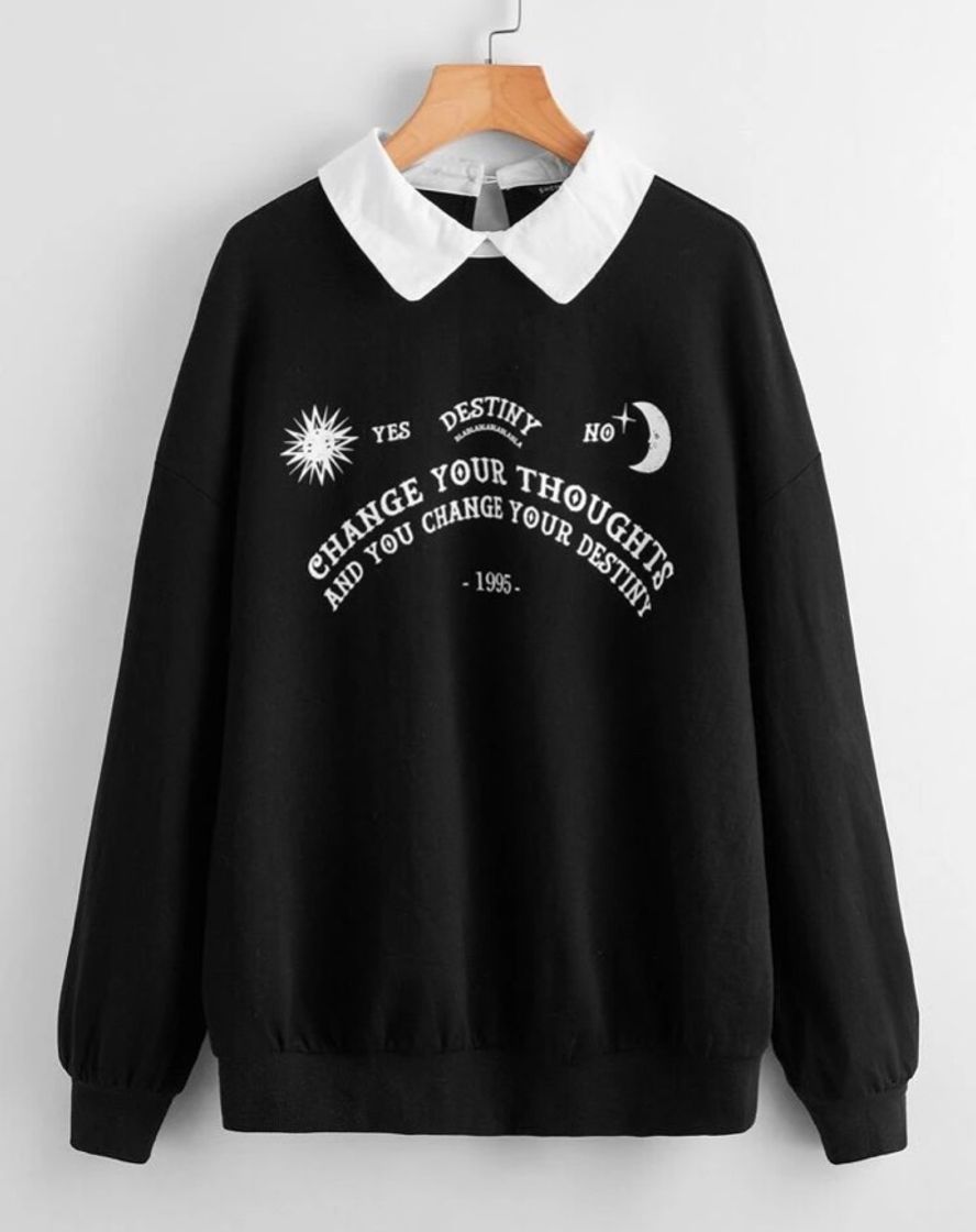 Sudadera con estampado de slogan 