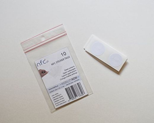 NFC STICKER TAG ¡Paquete de 10 chipset NTAG213 de NXP! 25 mm