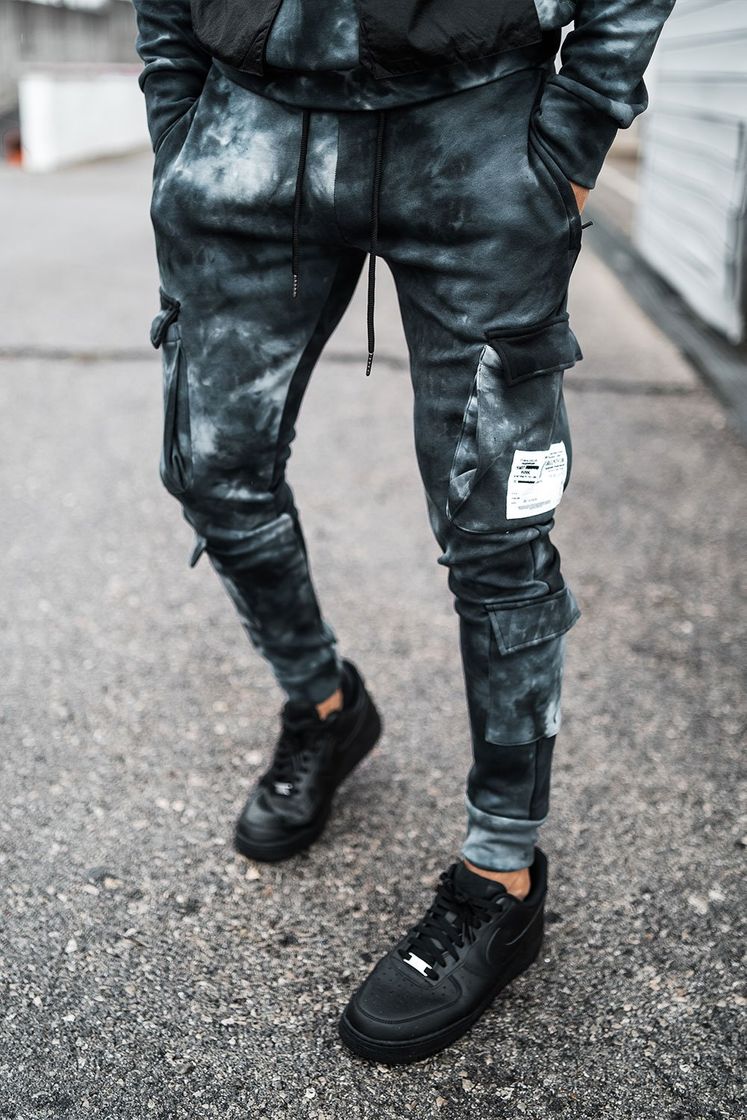 Moda Sinners Attire Acid Grey Cargo Utility Joggers