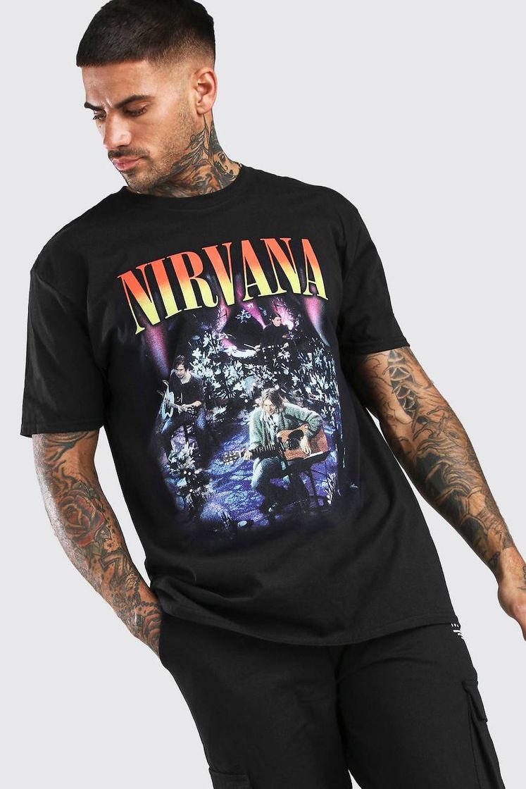 Moda Oversized Nirvana Print T-Shirt