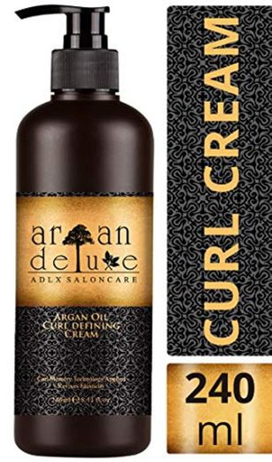 Crema de aceite de argán  definidora de rizos con acabado de peluquería
