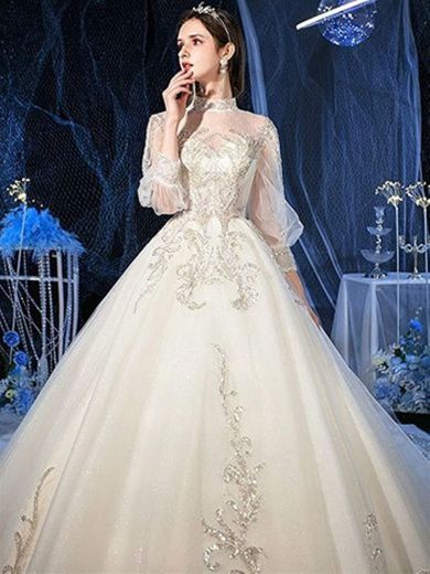 KUANGQIANWEI White wedding dress Our Lady Of Simple Long ...