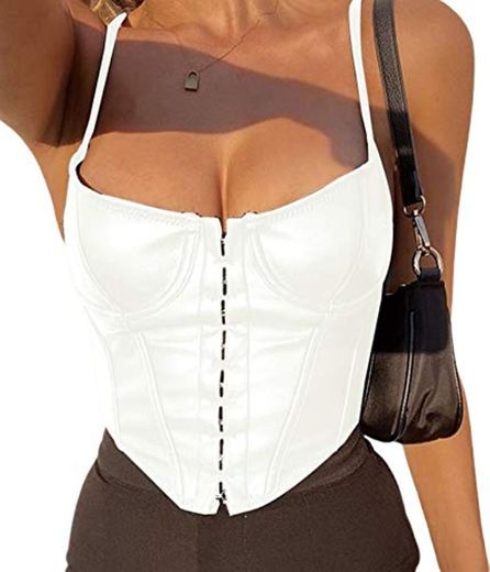 Huyghdfb Women's Sexy Push Up Bustier Corset Top Strapless Off Shoulder Slim