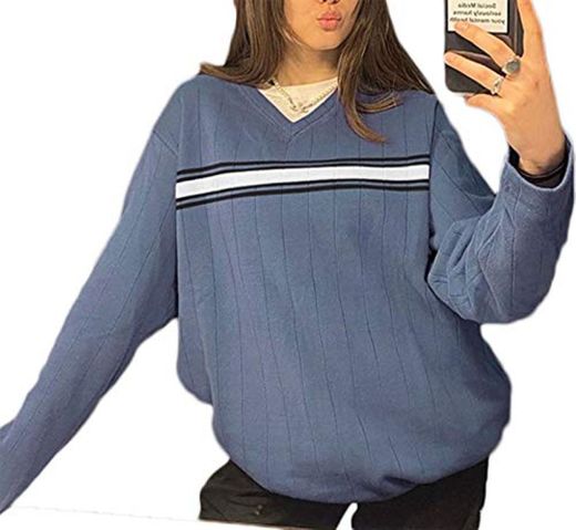 Y2k Moda Estética Ropa De Cuello en V Jersey De Punto A