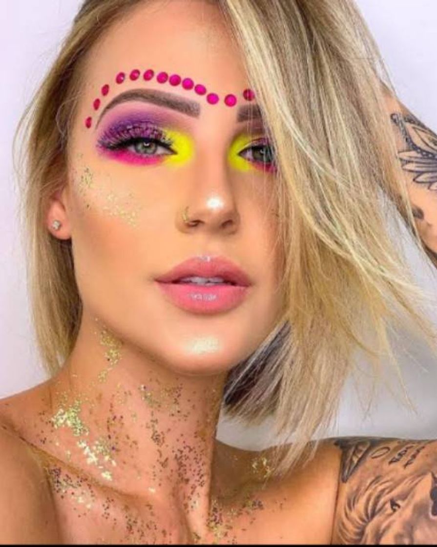 Fashion Make neon com glitter ✨