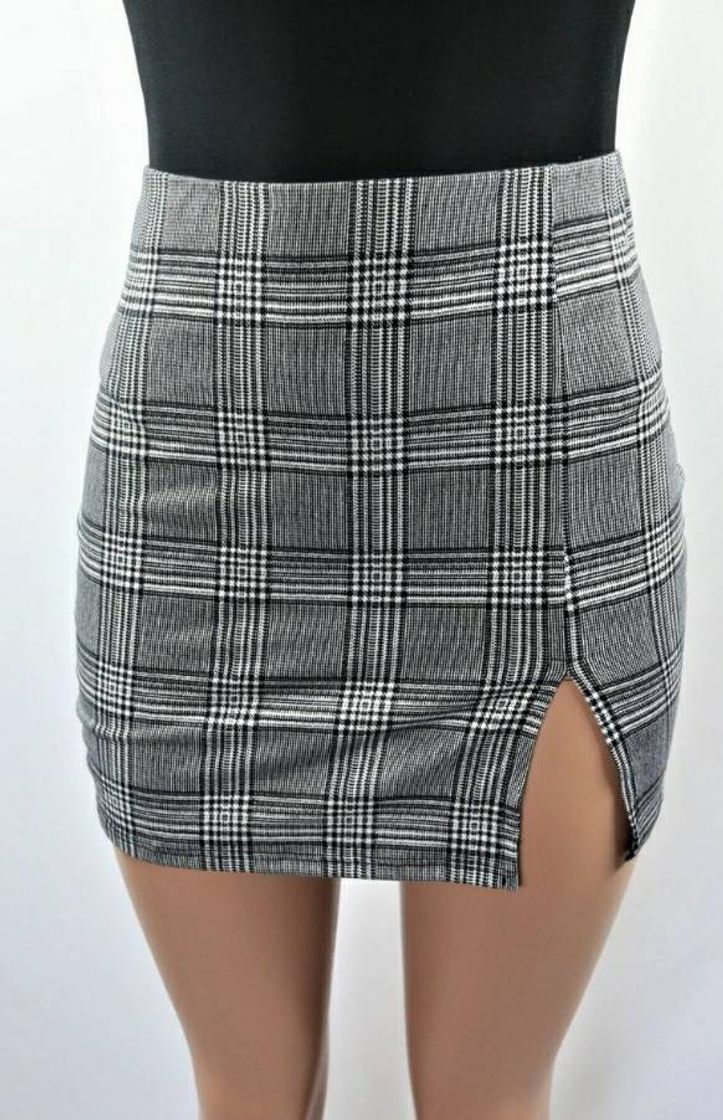 Social Monochrome Plaid Skirt