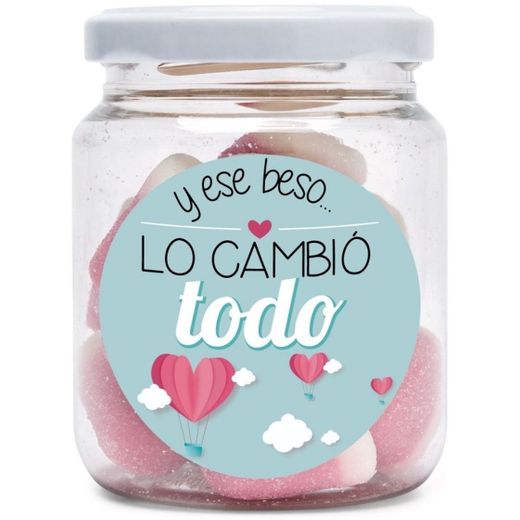 Tarro de chuches con dedicatoria