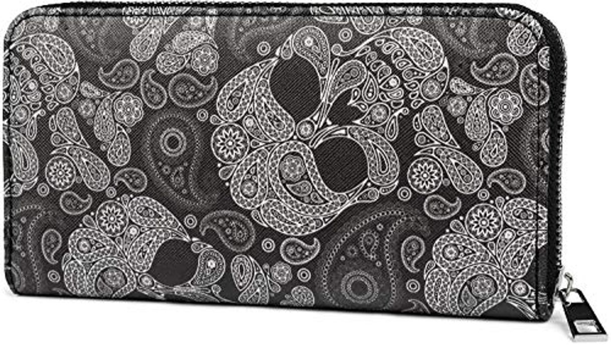 Productos styleBREAKER Monedero de Mujer con Estampado de Cachemira con Calavera, Cremallera, Cartera