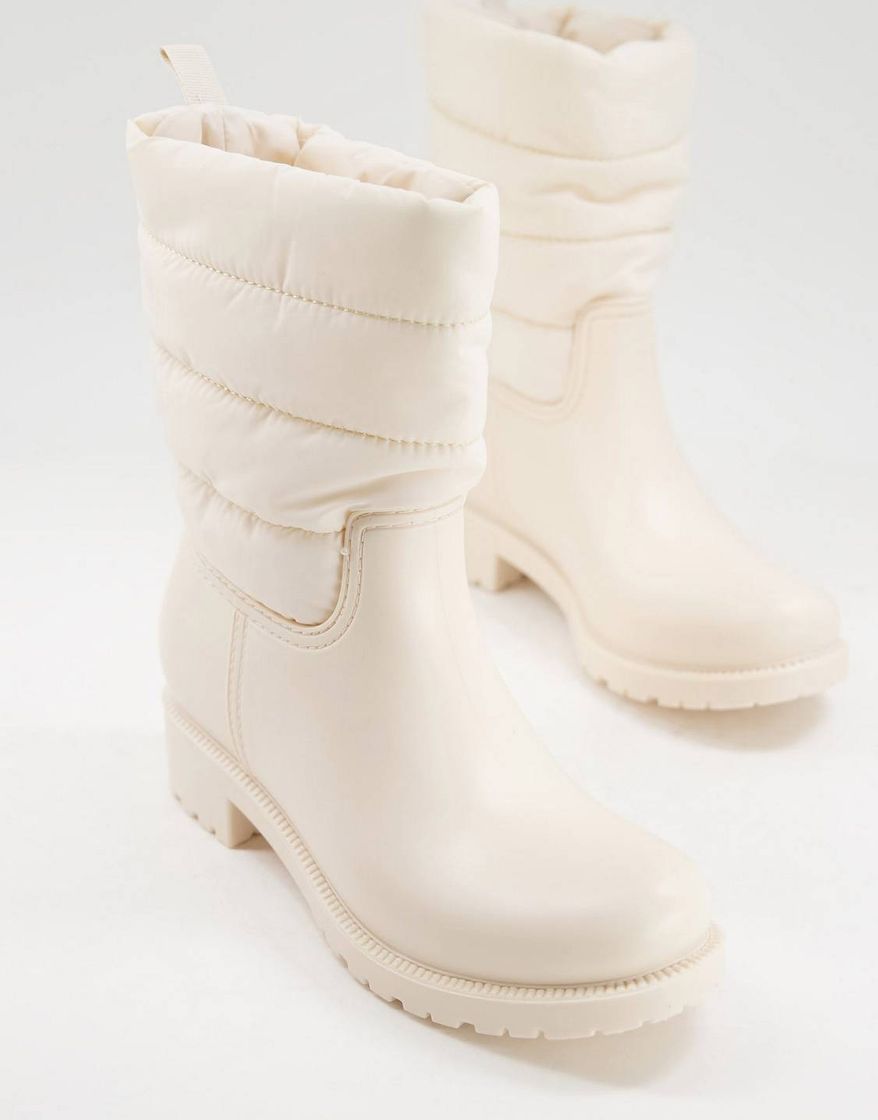 Fashion ASOS DESIGN George padded wellie boots in cream