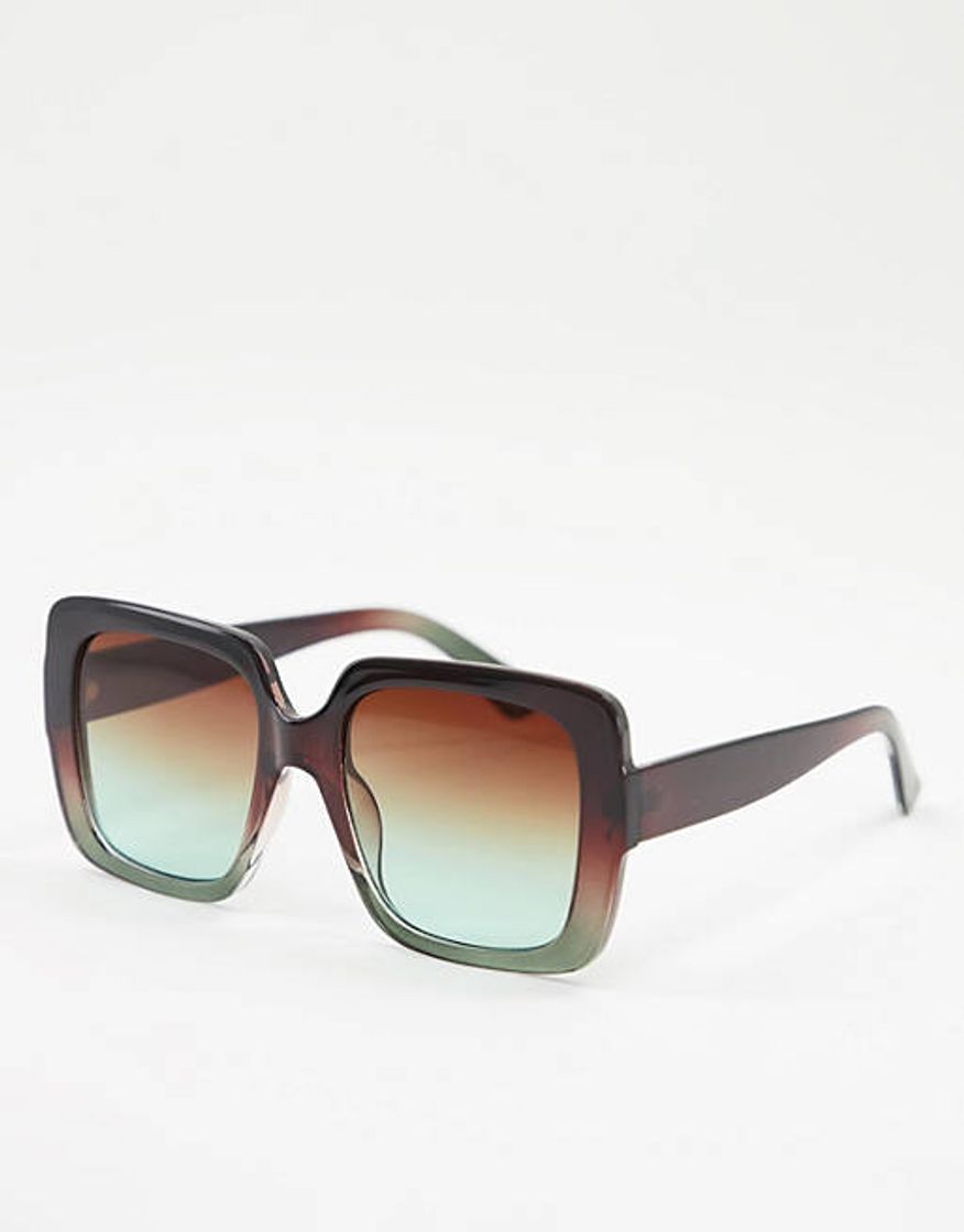 Fashion ASOS DESIGN oversized 70s sunglasses in brown green fade lens