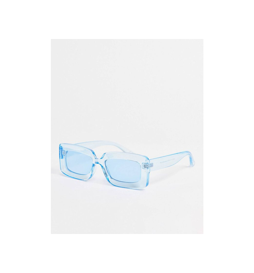 Fashion ASOS DESIGN recycled crystal square sunglasses in blue