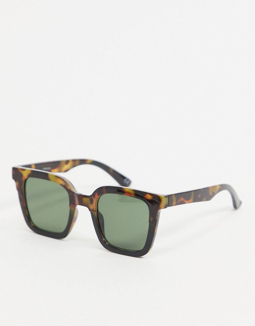 Fashion ASOS DESIGN recycled frame square sunglasses with tort blocking