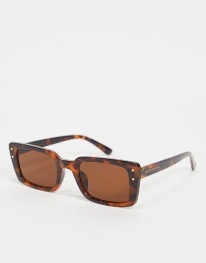 South Beach rectangular frame sunglasses in tortoiseshell