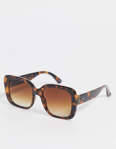 ASOS DESIGN recycled frame oversized 70s square sunglasses in caramel tort with brown lens