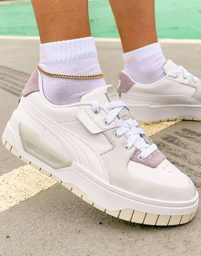 Puma Cali Dream chunky trainers in white and pink