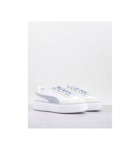 Puma Oslo Maja suede trainers in white and baby blue