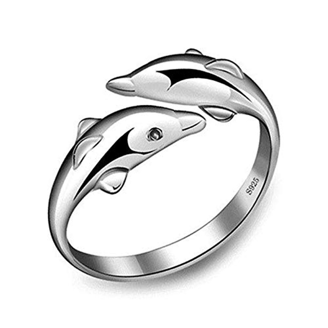 Place WANGJIA Anillo Anillos De Amor con Doble Delfín para Mujer Joyería De