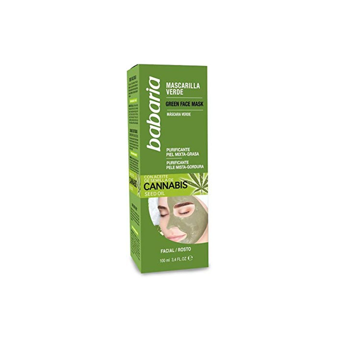 Social Babaria Cannabis Mascarilla Verde Facial Piel Mixta/Grasa