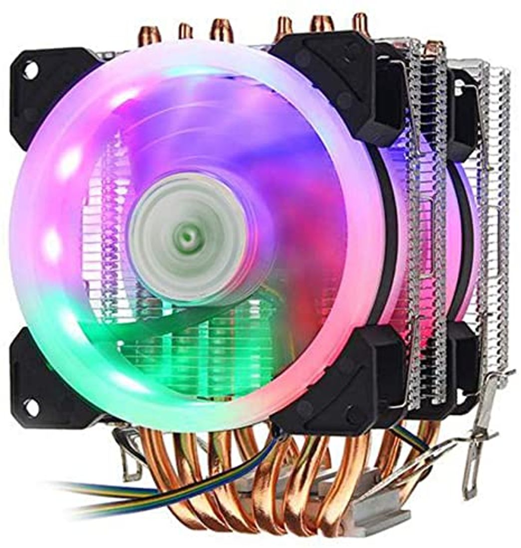 Products 6 Heatpipes RGB CPU Cooler Radiator Cooling 3PIN 4PIN 2 Fan